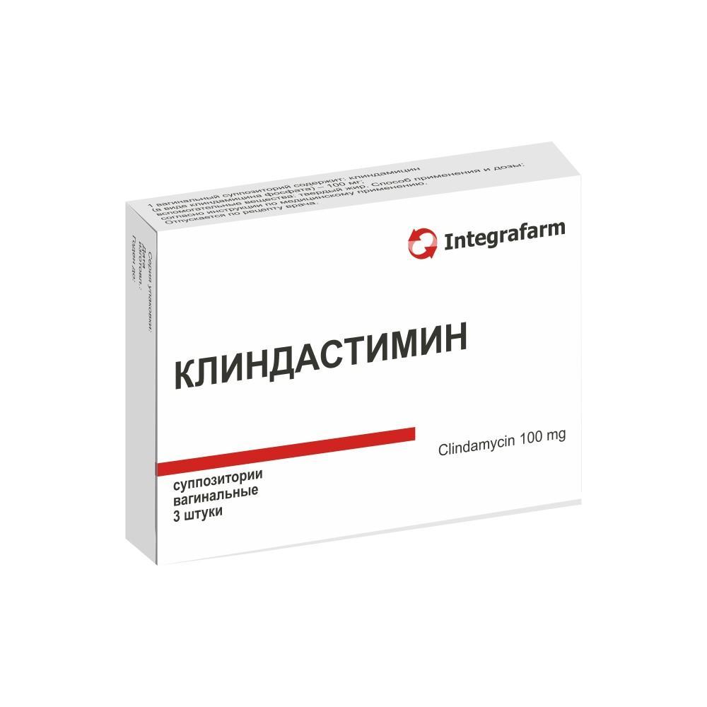 Клиндастимин суппозитории вагинальные 100мг в конт.ячейк.упак. №3 -  Витебское УП 